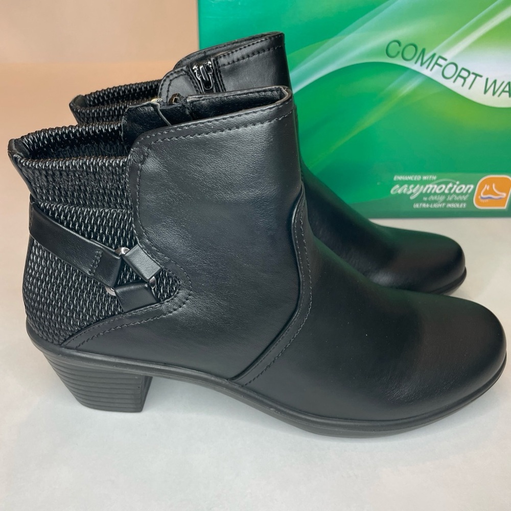 NEW Easy Street Women’s Dawnta Black Pleated Booties Shoes Sz 11M (31-0061)